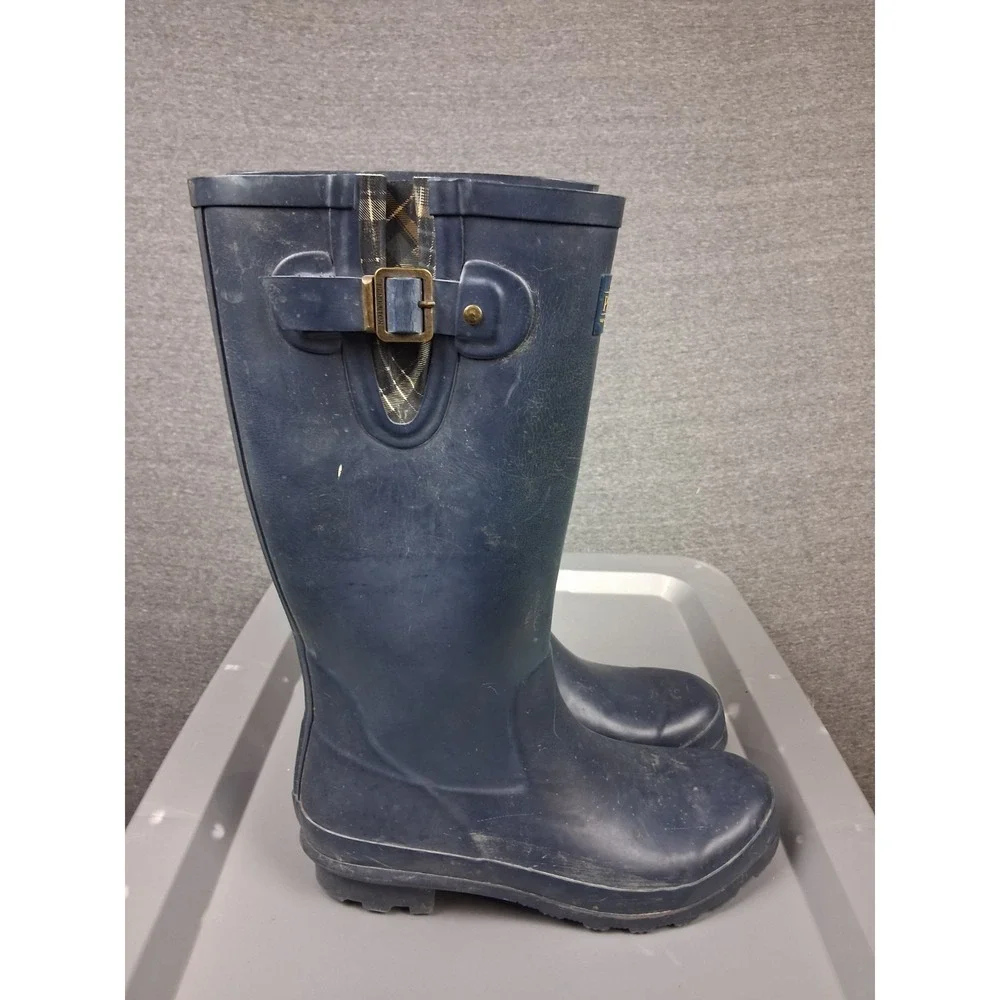 Pendleton Womens Boots 10 Blue Mid Calf Plaid Classic Tall Rain Winter Wear